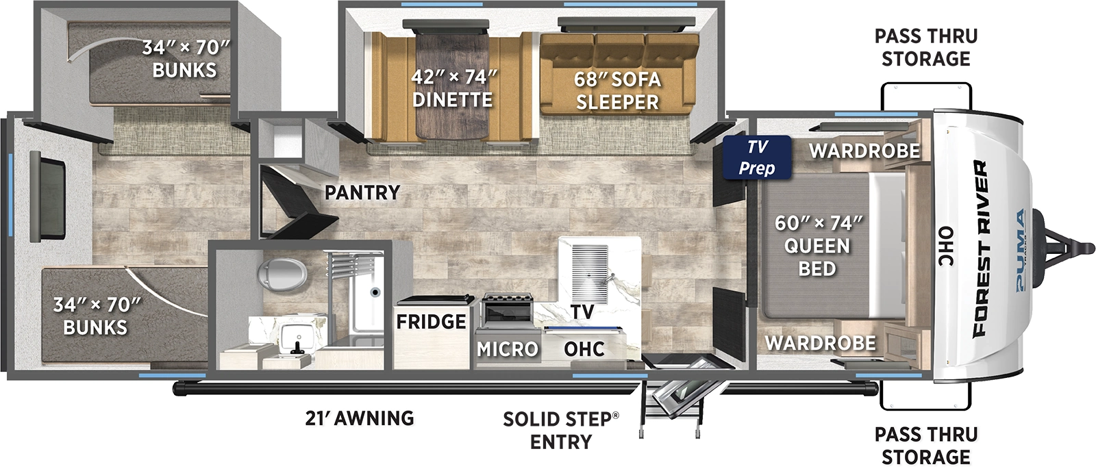 Puma Tracks 302BHS Floorplan